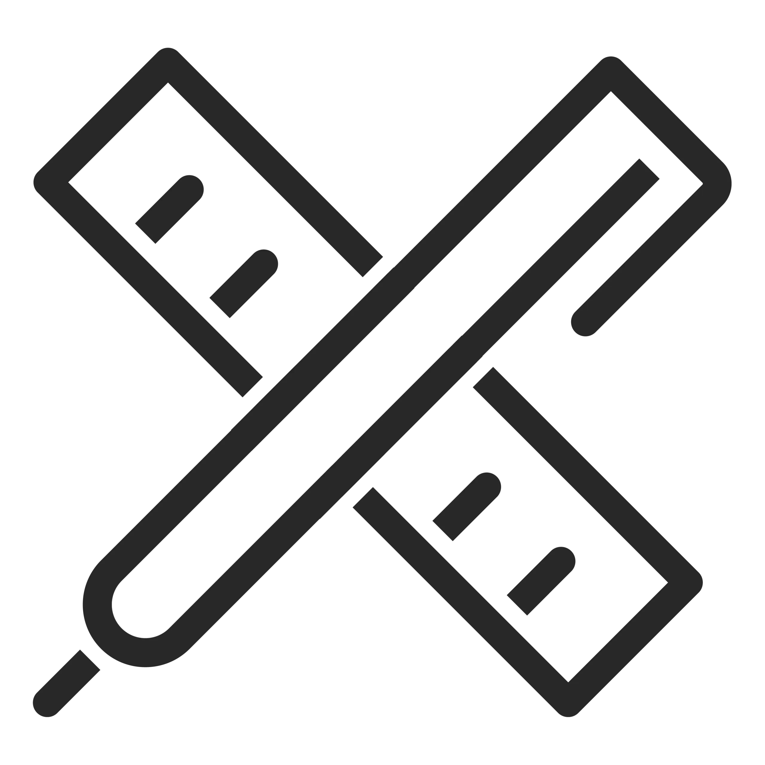 Icon of crossed pencil and ruler, representing tools commonly used for drawing or measuring, often vital in home remodeling projects.